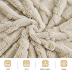 Aganear Fleece Throw Blanket for Couch, Fall Boho Blankets,50"x60" Khaki