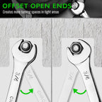 SWANLAKE 15-Piece SAE Wrench Set, V Notch Premium Combination Wrenchs Set, SAE 1/4" to 1-1/16", Max Torque, 12-Point, Chrome Vanadium Steel, with Storage Rack