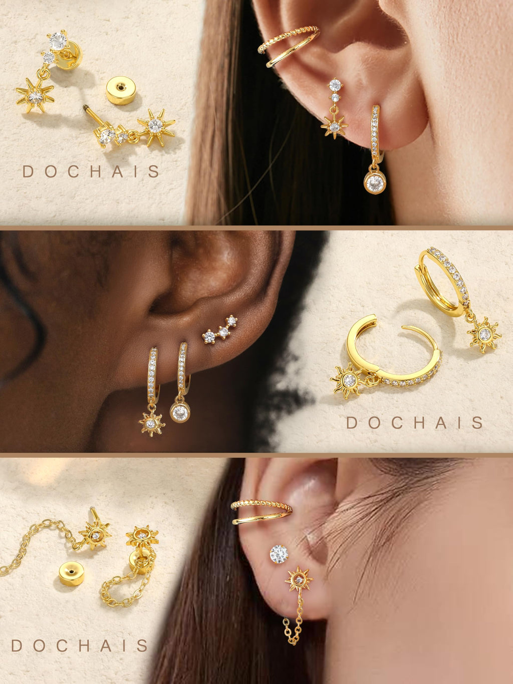 Flat Back Cartilage Earrings for Women Trendy Dainty CZ Flatback Studs