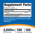 Nutricost Nattokinase 2,000FU, 120 Capsules - Gluten Free, Non-GMO, Vegetarian Friendly (Pack of 2)