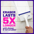 Mr. Clean Magic Eraser Shower & Tub Scrubber, Bathroom Cleaner, All in One Bathroom Cleaner, Lemon Starter Kit, 2 Scrubber, 5 Foaming Magic Erasers, 1 Whole Home Extra Durable Magic Eraser