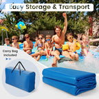 Goplus Pool Cover, 18 x 36 FT Solar Blanket 12 Mil with Carrying Bag for In-Ground and Above-Ground Swimming Pools, Rectangle Hot Tub SPA Thermal Blanket, Blue Bubble