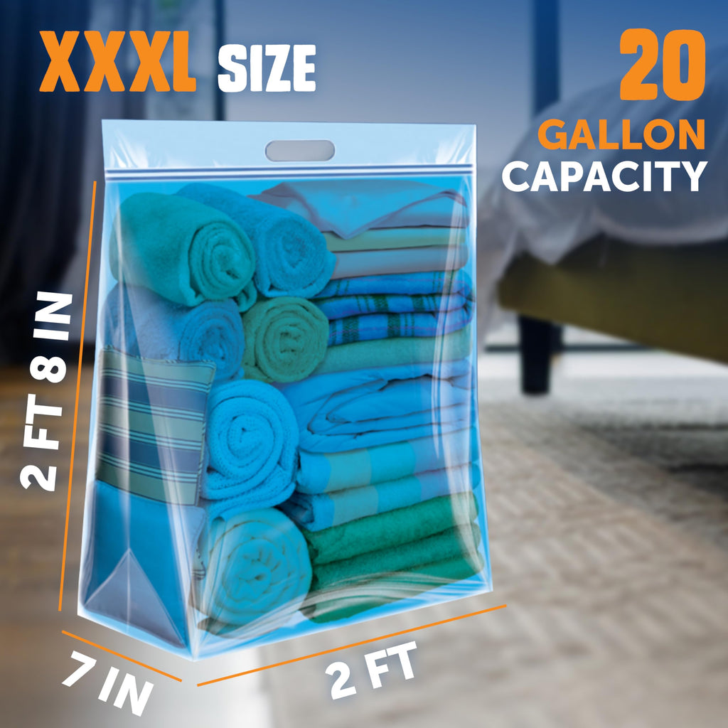 Ziploc Big Bags, 20 Gallon XXXL Reusable Storage Bags, 6 Count
