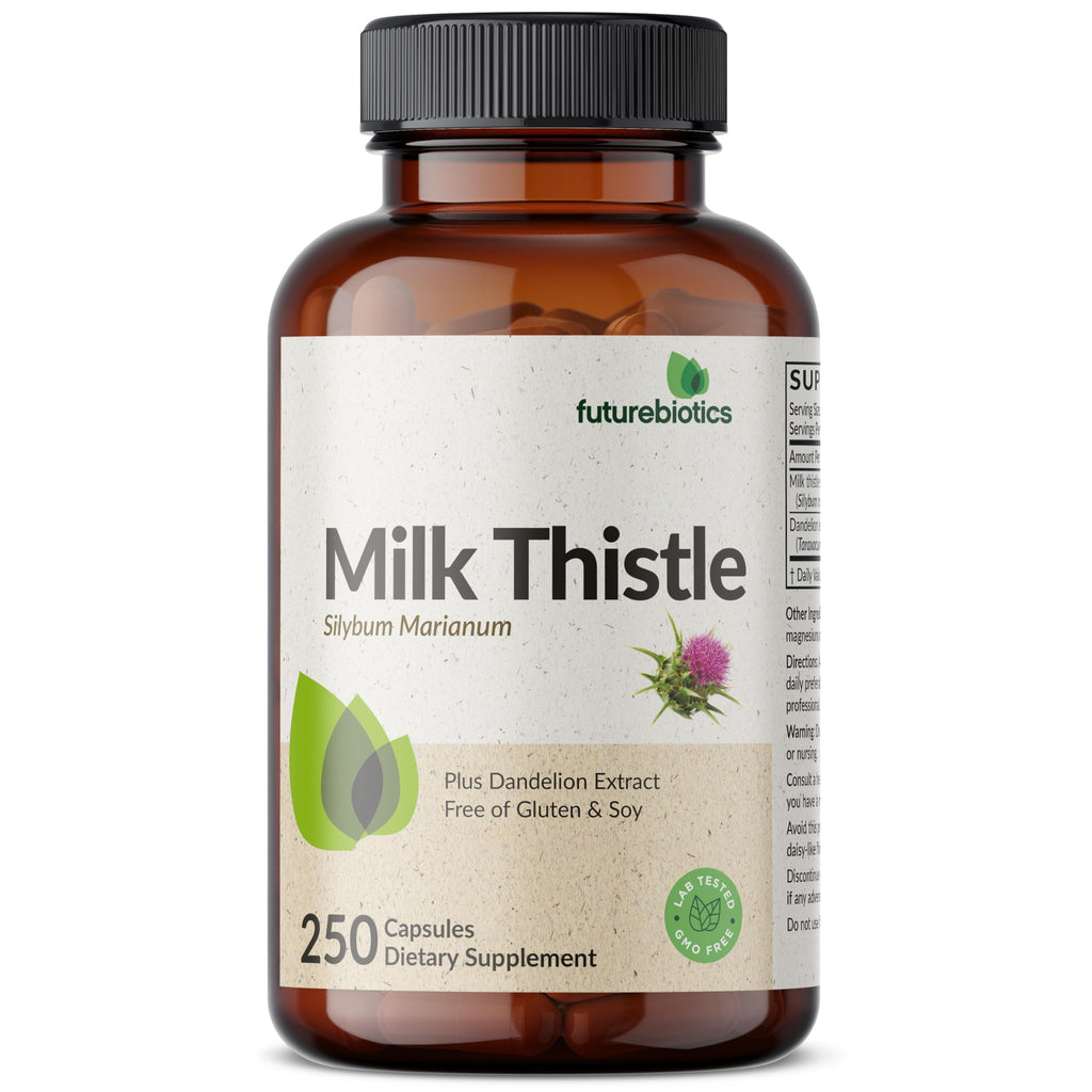 Futurebiotics Milk Thistle Silymarin Marianum & Dandelion Extract Liver Health Support, Antioxidant Support, Detox, 250 Capsules