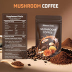 Mushroom Coffee 11 in 1 Mushrooms with Ashwagandha, Lion's Mane, Reishi, Cordyceps, Shiitake, King Oyster & Turkey Tail,Instant Coffee Powder for Energy, Focus, Memory & Immunity Support(30 Servings)