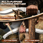 Freelander Full Tang Kukri Machete Knife with Leather Sheath for Yard Work