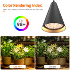 Bstrip Hanging Grow Light for Indoor Plants, Two Head One-Cord 50W