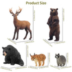 Toymany 12PCS Realistic North American Forest Animal Figurines Jungle Zoo