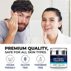 Face Moisturizer for Aging Skin: Wrinkle Cream for Older Women and Men 50 and 60 plus with Retinol, Collagen and Hyaluronic Acid – Facial Moisturizer for Mature Skin, 1.7 fl. Oz (Medium, Unscented)