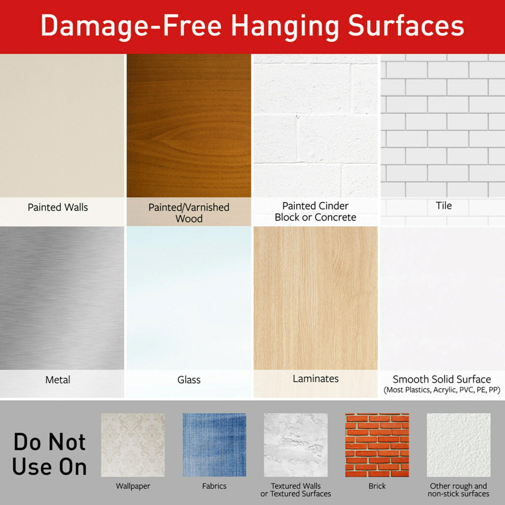 Command Water-Resistant Adhesive Refill Strips, Large (Pack of 16) – Damage-Free Hanging for Bathroom Hooks & Shower Caddies in Humid Areas, No Tools Needed, Holds 5 lb