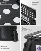 Delxo Folding Step Stool 13 Inch,300 Lbs Step Stool for Adults Black