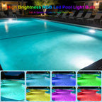 Jadisi Pool Lights for Inground, LED Light Bulb for Above Ground Swimming Pool, LED Lights for Inground Pool, 120V Spa Light Bulb E26 Base, Multi-Color & Adjustable Brightness - Black 90W