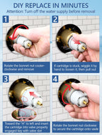 LOWCUS Shower Cartridge Replacement for Delta RP46074 (2006-Present) 1-Pack, Compatible with Delta 13 14 Series Single Handle, Includes Bonnet Nut, Fix Leak or Drip, Temperature or Pressure Issues