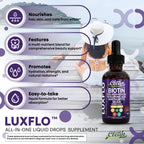 Biotin Liquid Drops Collagen Keratin Hyaluronic Acid Saw Palmetto for Hair Skin and Nails Silica Vitamin A C Vitamin D Bamboo Turmeric Zinc Folate Magnesium Horsetail LuxGlo by Clean Nutra - 2Pack