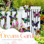 Jetec 8 Pcs Metal Butterfly Wall Decor 6.5 Inch Outdoor Butterflies Wall Art Sculpture 3D Butterfly Hanging Decoration for Spring Outside Fence Garden Yard Home Patio Balcony(Cute Style)