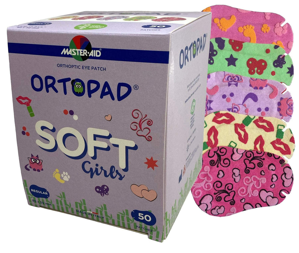 Ortopad® Soft Bamboo Girls Eye Patches, 50/Box (Regular Size, 4+ yrs) Textured Accents