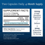 Magnesium Glycinate 500mg | Chelated for High Absorption | Muscle Relaxation, Bones, Heart, Nerve, Sleep & Calm Support for Women & Men | Magnesium Chelate Supplement & Bisglycinate Complex | 240ct