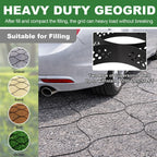 Gravel Grid 3'' Depth with Metal Stakes, 6.6x16.4 FT Geogrid for Gravel Driveway 2200 lbs per Sq FT Erosion Control Ground Grid Gravel Stabilizer Grid for Driveway, Parking Lot, Slope, Walkway, Patio