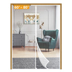 Yotache Door Screen with Magnets Fit Doors 60 x 80, Screen Size 62" x 81" Hanging Net for Patio Sliding Doors, White