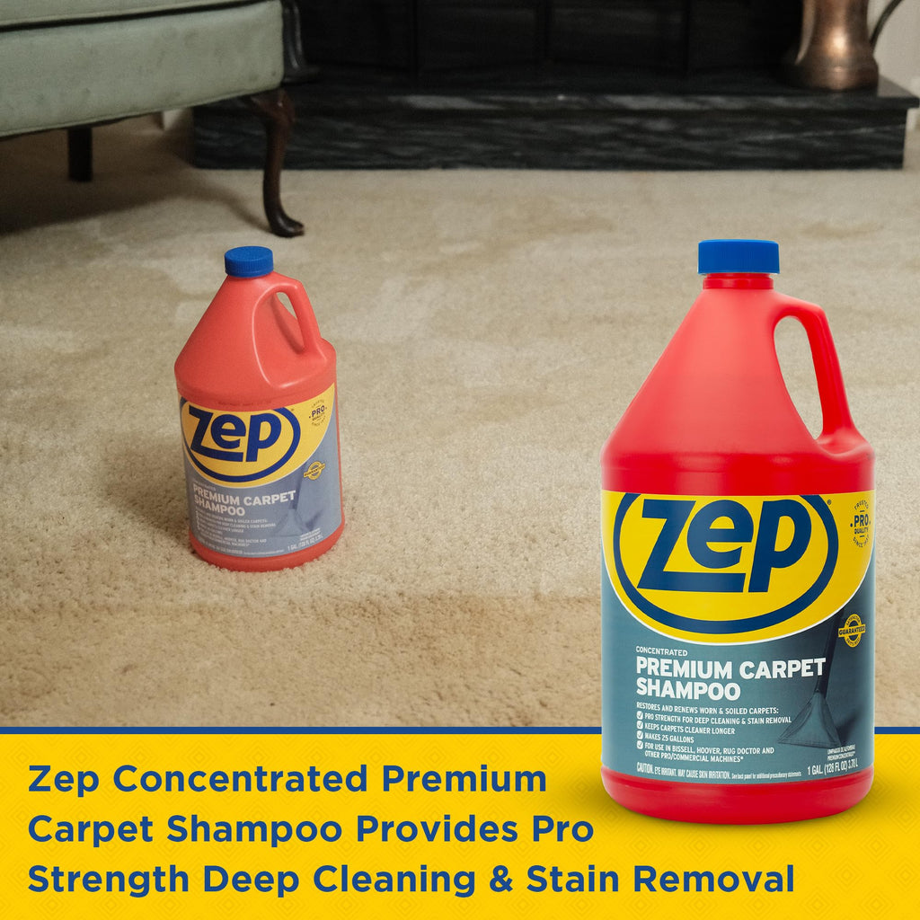 Zep Concentrated Premium Carpet Shampoo – Deep Clean Carpets & Remove Tough Stains – 1 Gallon E-Z Fill Sprayer 2-Pack – Bundle