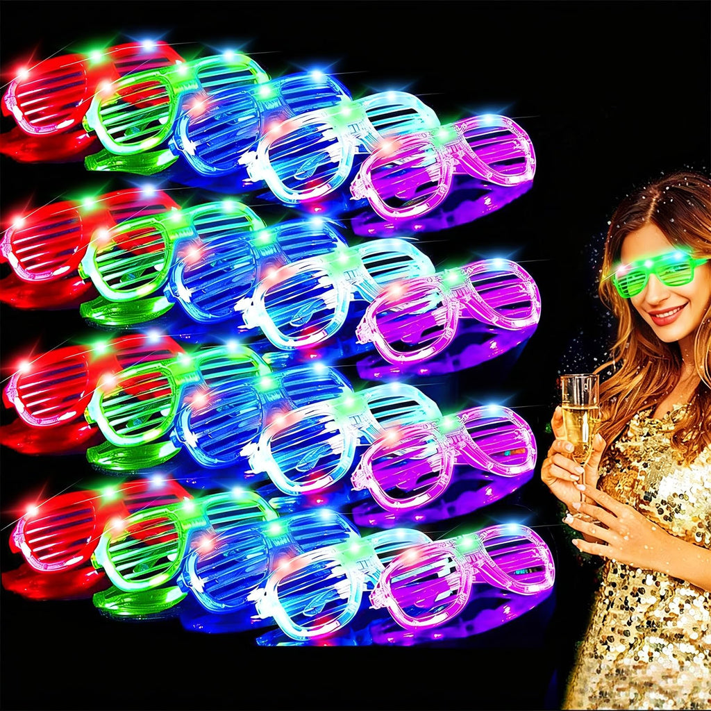 TURNMEON 20 Pack LED Glasses Halloween Party Favors 6 Colors Light Up
