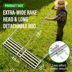 48x12 in Lawn Leveling Rake,Heavy-Duty Stainless Steel Landscape Rake