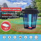 Flowtron Bug Zapper, 1 Acre of Outdoor Coverage with Powerful 40W Bulb & 5600V Instant Killing Grid, Electric Insect, Fly & Mosquito Zapper, Made in The USA