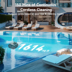 WYBOT C1 Cordless Robotic Pool Vacuum for Inground Pools, Above Ground Pool Cleaner 4-in-1 Wall & Waterline Cleaning Up to 1,614sq.ft, 150mins Smart Navigation, App Support