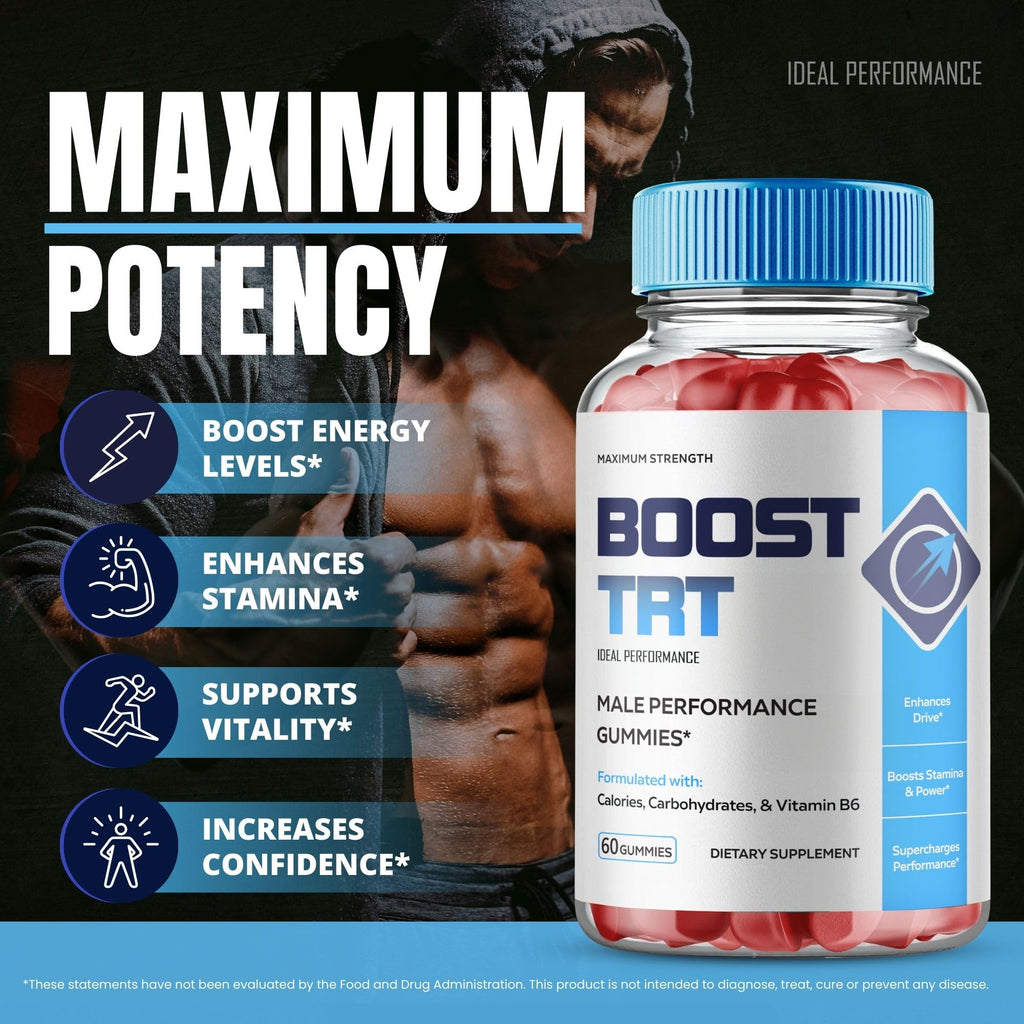 Boost TRT Gummies, Official Boost TRT Supplement Gummies - Maximum Strength Performance, All Natural Support Overall Health & Wellness, Premium BoostTRT Advanced Support Gummy Reviews (2 Pack)