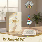 Dog Memorial Gifts, Pet Memorial Suncatcher with Paw Photo Frame