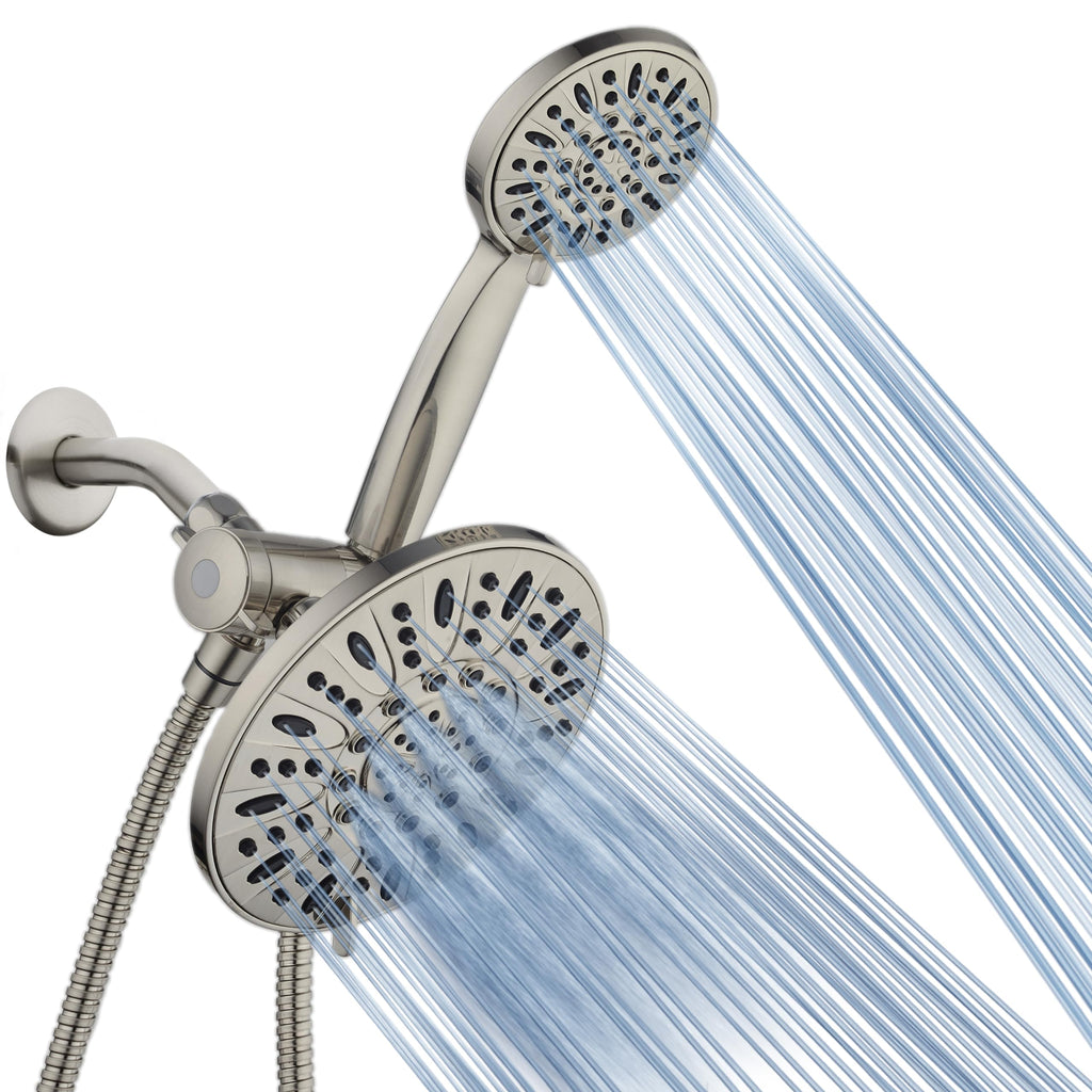AquaDance for California - 7" Premium High Pressure 3-Way Rainfall Combo for Best of Both Worlds - Enjoy Luxury 6-Setting Rain Showerhead and Hand Held Shower Separately or Together - Nickel Finish