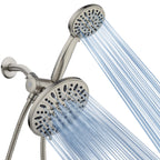 AquaDance for California - 7" Premium High Pressure 3-Way Rainfall Combo for Best of Both Worlds - Enjoy Luxury 6-Setting Rain Showerhead and Hand Held Shower Separately or Together - Nickel Finish