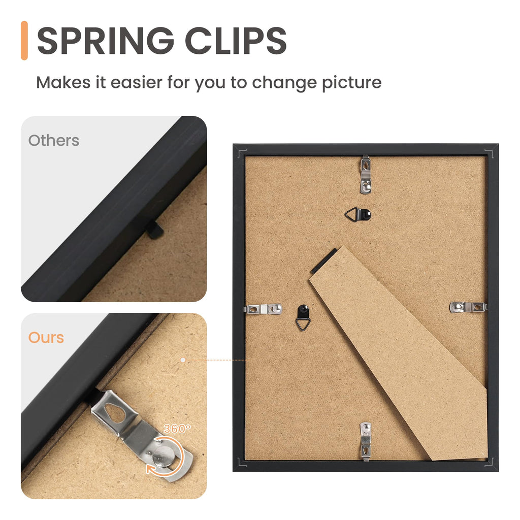 upsimples Picture Frames Set of 10, Including 8x10, 5x7, 4x6 Black Frame