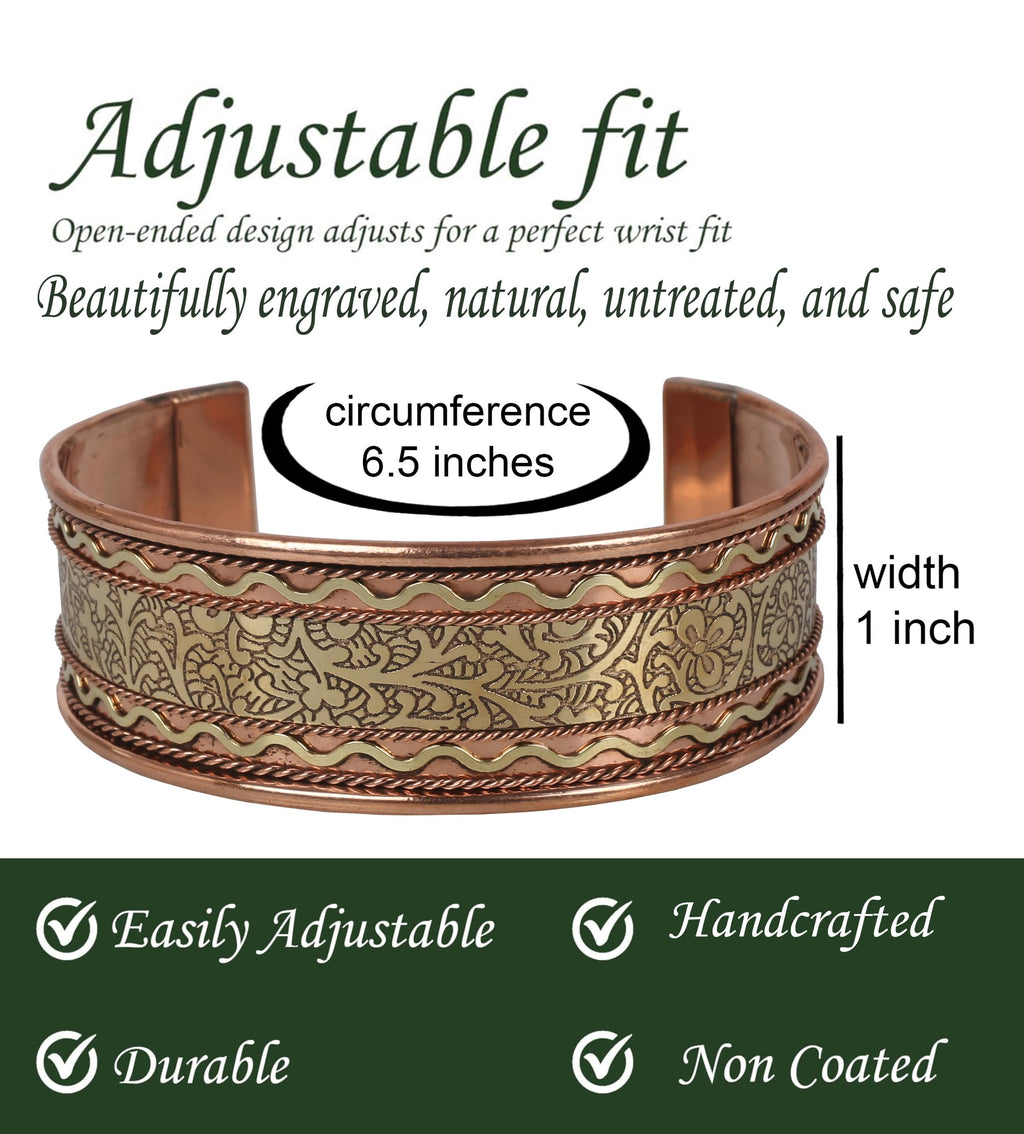 Touchstone 100% Pure Copper Cuff Bracelet, Celtic, for Women & Men