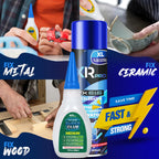CA Glue with Activator Kit 1.75 oz Medium Viscosity Cyanoacrylate Glue 16.9 oz Activator Spray Heavy-Duty SuperGlue for Gap-Filling, Wood, Metal, Plastic, Furniture Repair, Vertical, Overhead Surface