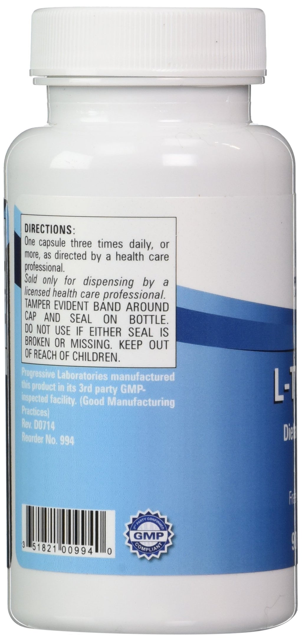 Progressive Labs L-Tyrosine Supplement, 90 Count