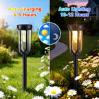 Lomotech Solar Pathway Lights - 8 Pack Solar Lights Outdoor Waterproof, Bright LED Solar Garden Lights for Patio Landscape Lawn Yard Walkway Driveway (Warm White)