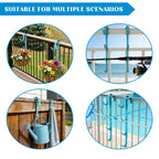 2Sets Blue Four Pool Pole Hooks Hangers, Adjustable Heavy Duty 4 Fence Hooks for Pool Poles Equipment, Pool Tool Holder for Telescopic Poles Skimmers Vacuum Hose Nets Brushes Swimming Pool Accessories