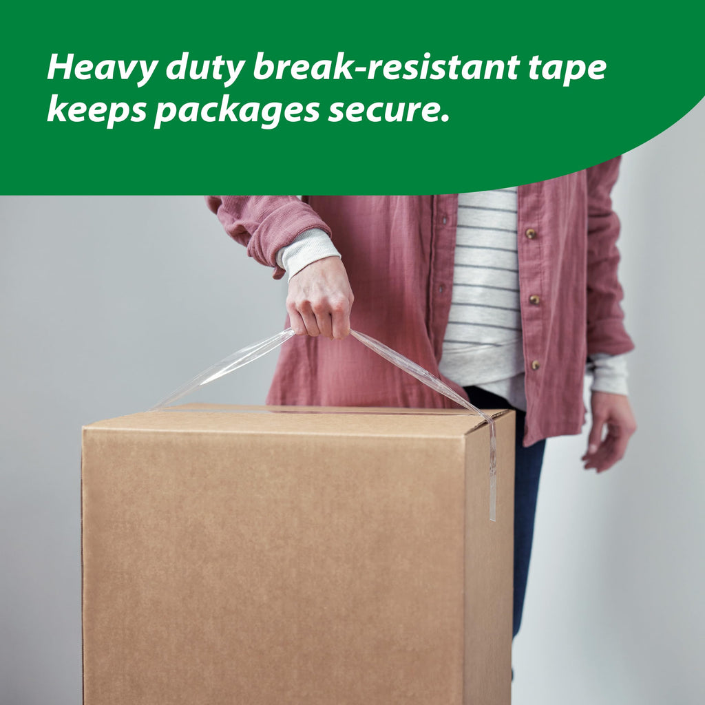 Duck HD Clear Heavy Duty Packing Tape Refill Rolls, 2 in Wide, 6 Rolls