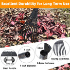 KLDOLLAR Garden Rake for Leaves, 48" Metal Leaf Rake with Soft Foam Grip