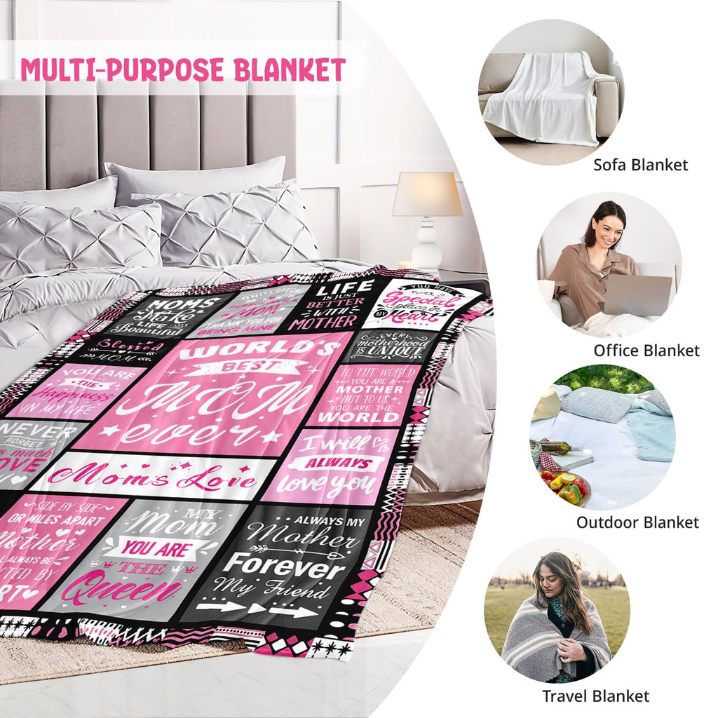 PVDSAVE Mom Birthday Gifts from Daughter, Best Mom Ever Blanket 50"x60"