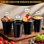 120 Pack 16 oz Black Cups, Heavy Duty Black Plastic Cups for Party, Cold Drinks, BBQ, Black Disposable Cups for Christmas, Halloween, Wedding, Birthday, Picnic, Serving and Celebrations