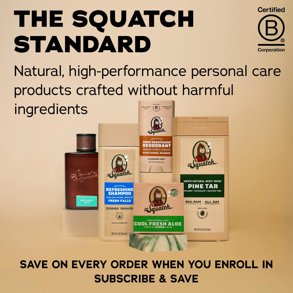 Dr. Squatch Natural Men’s Deodorant, Aluminum Free Deodorant Men (3-Pack)