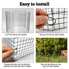 Sibosen 18 Pcs 24'' x 12'' Large Wire Plant Protector from Animals 6 Pack Metal Plant Cage Chicken Wire Cloche with Nylon Tie and Ground Stakes Keep Animals Out Garden Protection Bunny Barricade