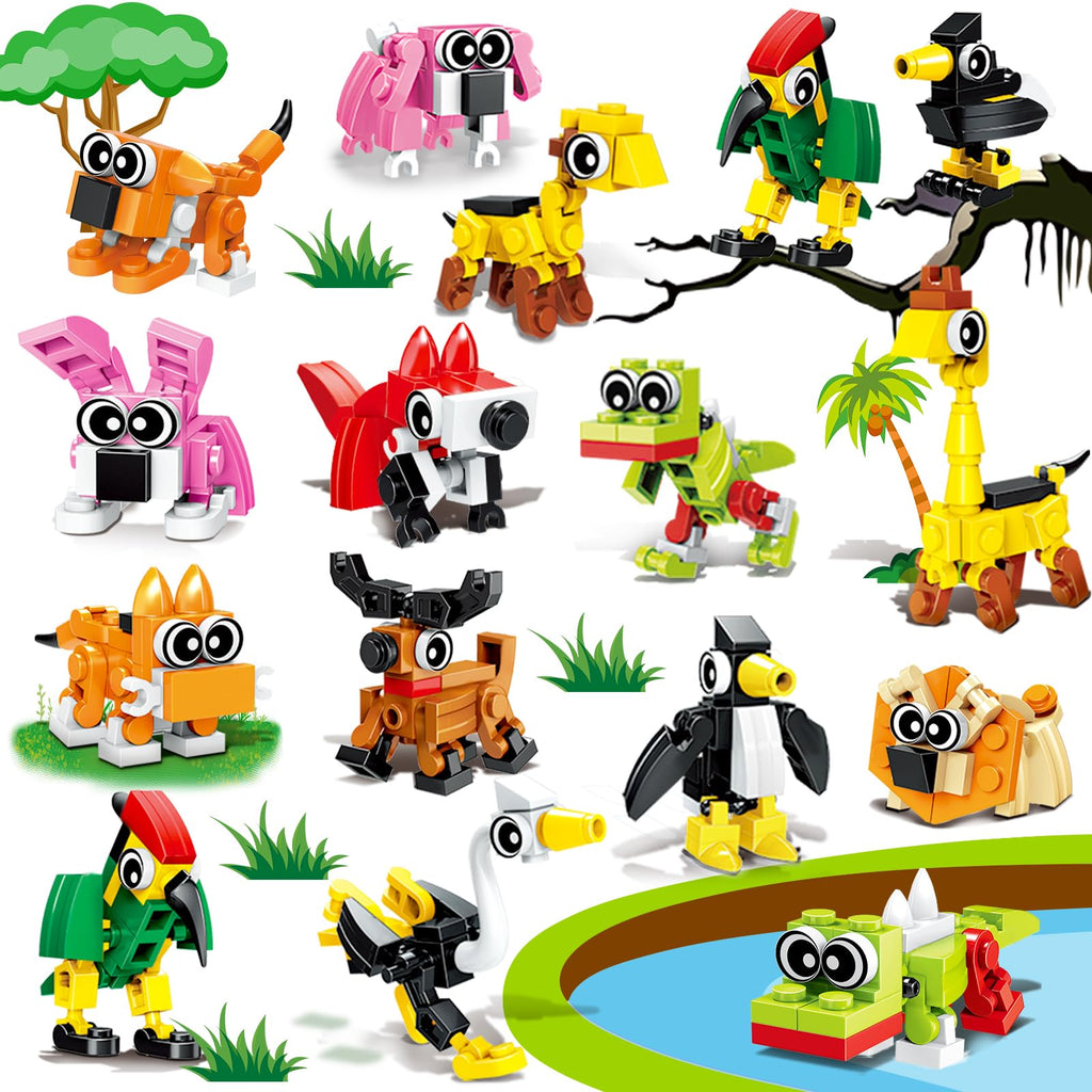 20PCS Mini Animal Building Blocks Birthday Party Favors for Kids 4-8 8-12