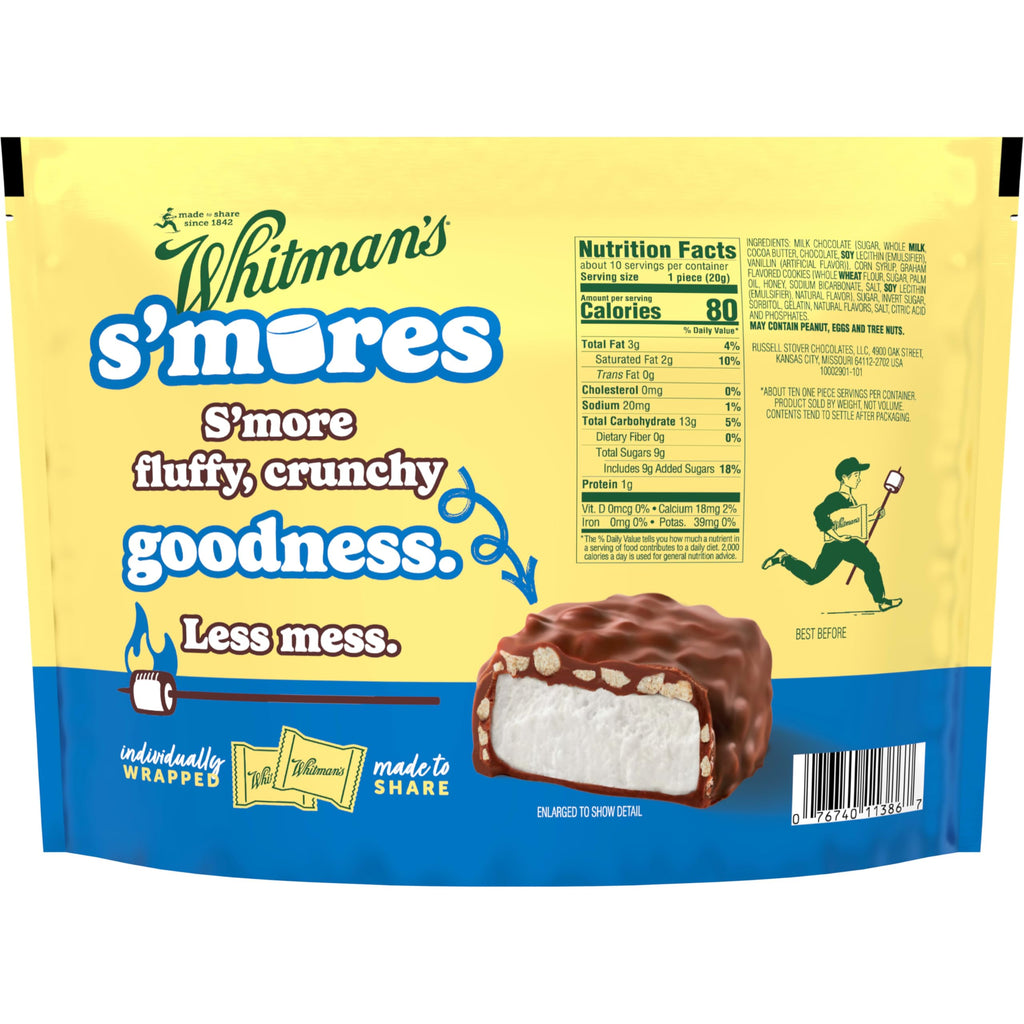Whitman's S'Mores Milk Chocolate Candy Classic Marshmallow, 7.3 oz.