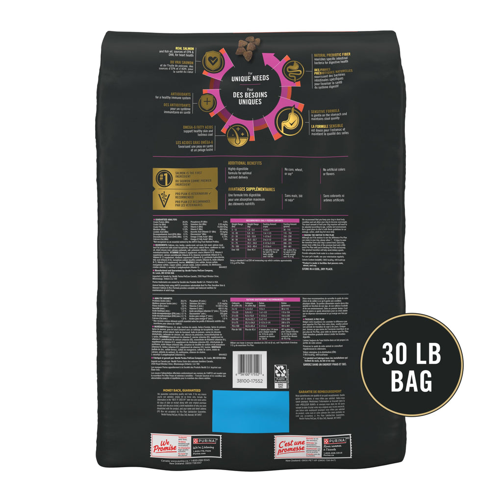 Purina Pro Plan Sensitive Skin & Stomach Dry Dog Food, Salmon, 30 lb Bag