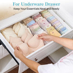 Vtopmart 12 Pack Drawer Dividers for Clothes, 4" High 10.2"-16.5" Adjustable Expandable Dresser Drawer Organizer, Clear Plastic Separators for Dresser, Baby Clothing, Underwear, Cosmetic, Toiletries