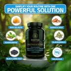 Rooted Origins Sea Moss Capsules – Irish Sea Moss Advanced, Magnesium, Ashwaghanda, Black Seed Oil, Burdock Root & Bladderwrack – Immune Support, Gut Health, Energy, & More – 60 Capsules