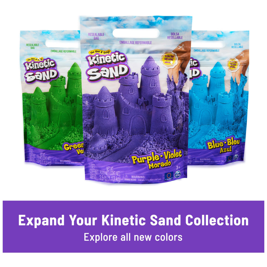 Kinetic Sand, Squish N’ Create Playset with 13.5oz Blue, Yellow & Pink Play Sand, 5 Tools, Sensory Toys for Kids Ages 3 and up